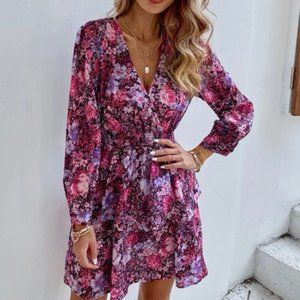 Multicolor Pocketed Crochet Ruffle Dress - Size Small - Worn Once